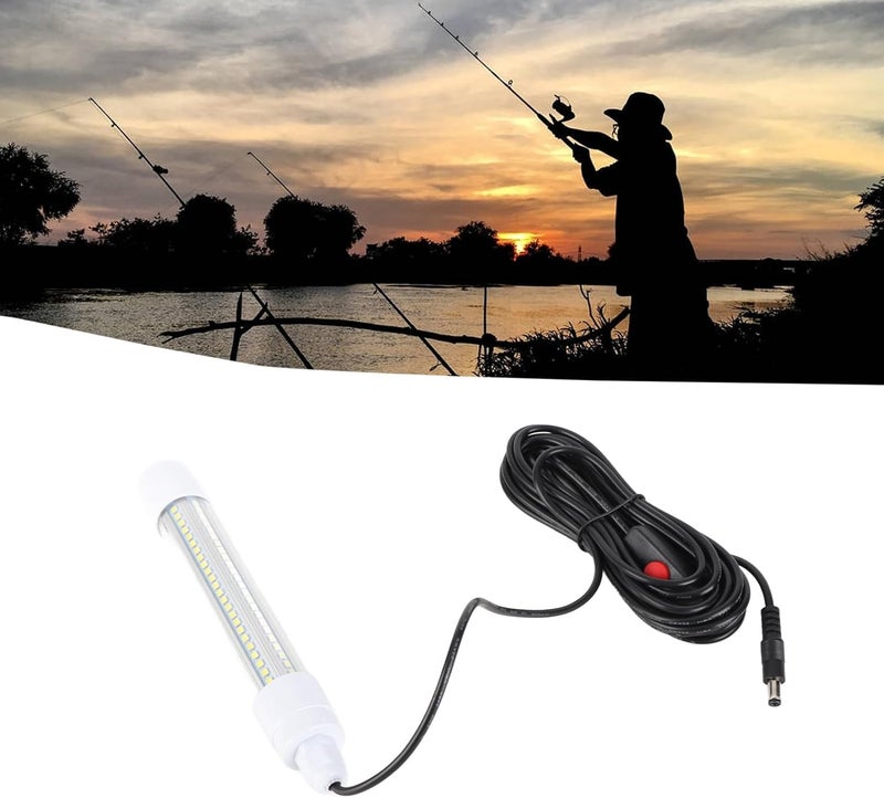 Submersible Fishing Light 16W AC12‑36V 1300lm LED Night Fishing Lure Bait Finder, Underwater Fish Attractor with 144 LEDs, IP68 for Sea Cage Tank Aquarium (White Light) - Image 5