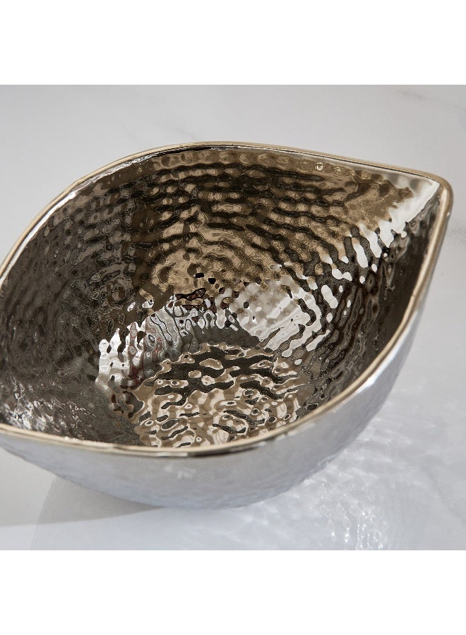 Home Box وعاء زينة بتشطيب مطروق - فضي - Image 3