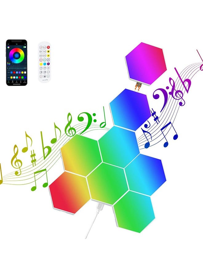 Joshberg 8 Pack Hexagon Led Lights,Smart Wall Light Panels,RGB Gaming Lights with Bluetooth LED APP Remote Control DIY Geometry Splicing Module for Gaming Setup/Home Bar Party Decor  - Image 1