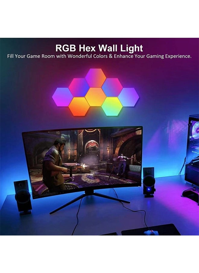 Joshberg 8 Pack Hexagon Led Lights,Smart Wall Light Panels,RGB Gaming Lights with Bluetooth LED APP Remote Control DIY Geometry Splicing Module for Gaming Setup/Home Bar Party Decor  - Image 4