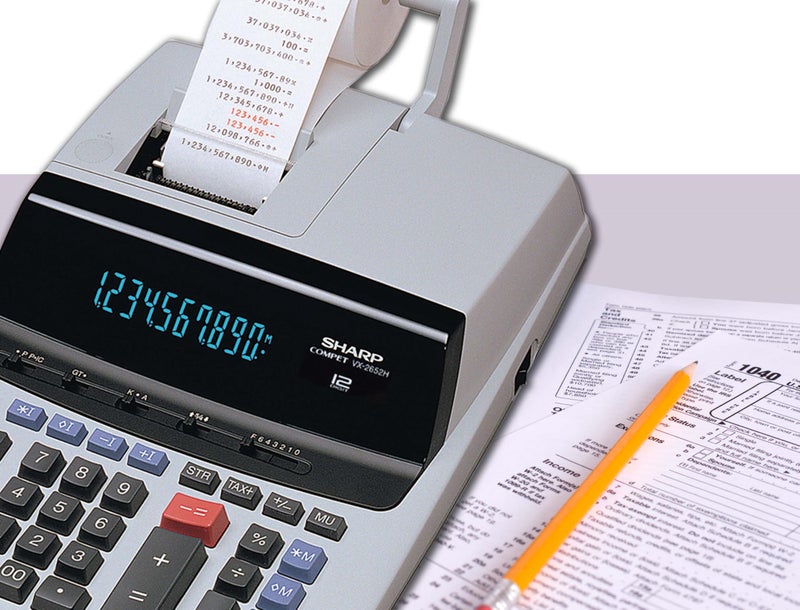 Sharp 12-Digit Print Calculator Desktop Size Adding Machine, Perfect for Everyday Use and Office, Bright, Large Easy-to-Read Numbers on Both the Display and the Two-ColorPrinted Tape (VX-2652H) - Image 4