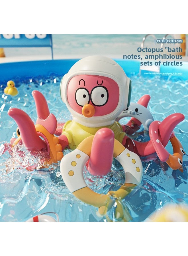 Hot-selling Octopus Ring Toys Children's Water-playing Educational Toys Bathroom Parent-child Interactive Baby Toys-Color:Upgraded Waterproof Smooth Material Cartoon Shape Gift Box  - Image 5