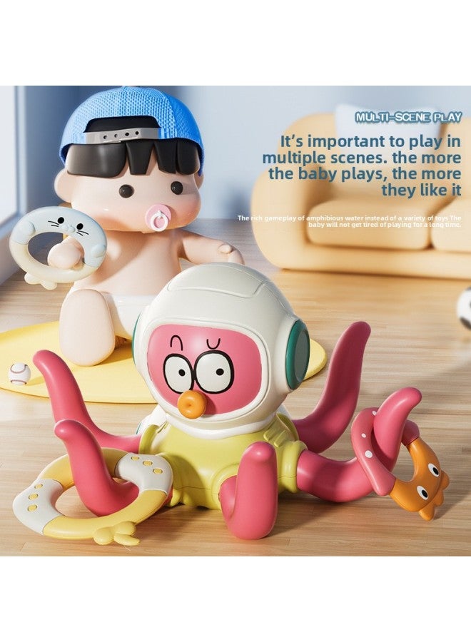 Hot-selling Octopus Ring Toys Children's Water-playing Educational Toys Bathroom Parent-child Interactive Baby Toys-Color:Upgraded Waterproof Smooth Material Cartoon Shape Gift Box  - Image 4