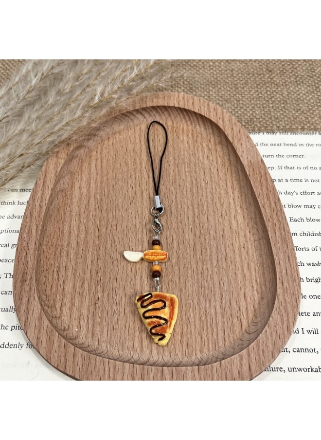 NIBEMINENT Phone Charm/ Chain Strap for Women Girls, Simulated Food Toys Cell Phone Case Lanyard Wrist Strap 