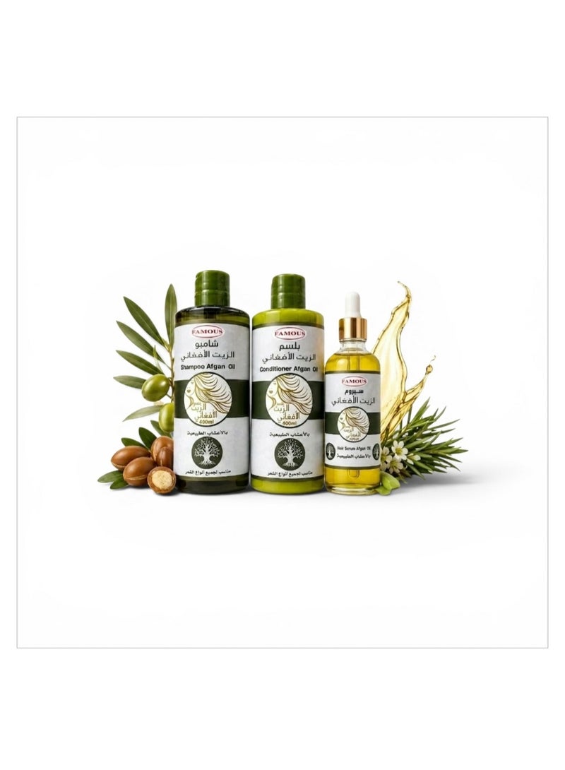 Famous Hair Care Set: Shampoo, Conditioner, and Serum with Afghan Oil Extract - Image 4
