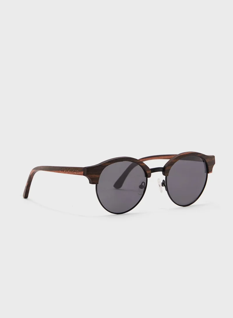 Turtle Feet Company Wooden Clubmaster Sunglasses