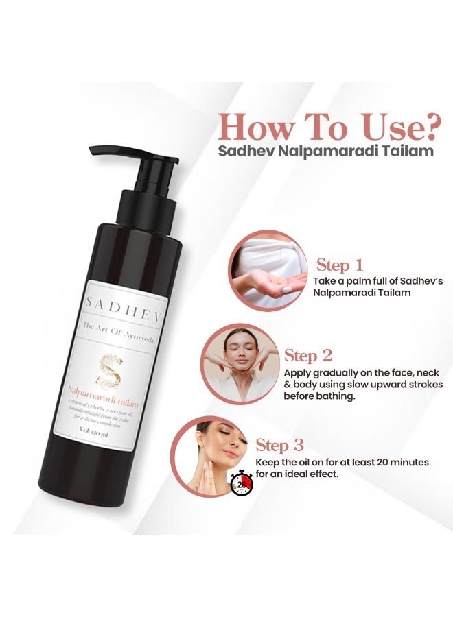 Sadhev - Brightening Nalpamaradi Tailam 150 ml - Image 3