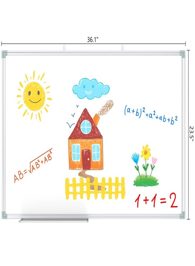 Lockways White Board Dry Erase Board 36 x 24 Inch, Magnetic Whiteboard 3 x 2, Silver Aluminium Frame for School Office and Home - Image 2