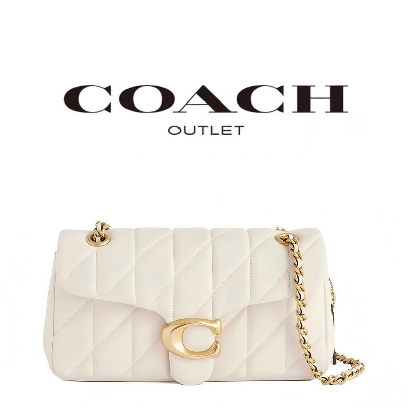 coachoutlet Coach Tabby Shoulder Bag In Loved Leather with Quilting Fashion Style Women's bag White - Image 1