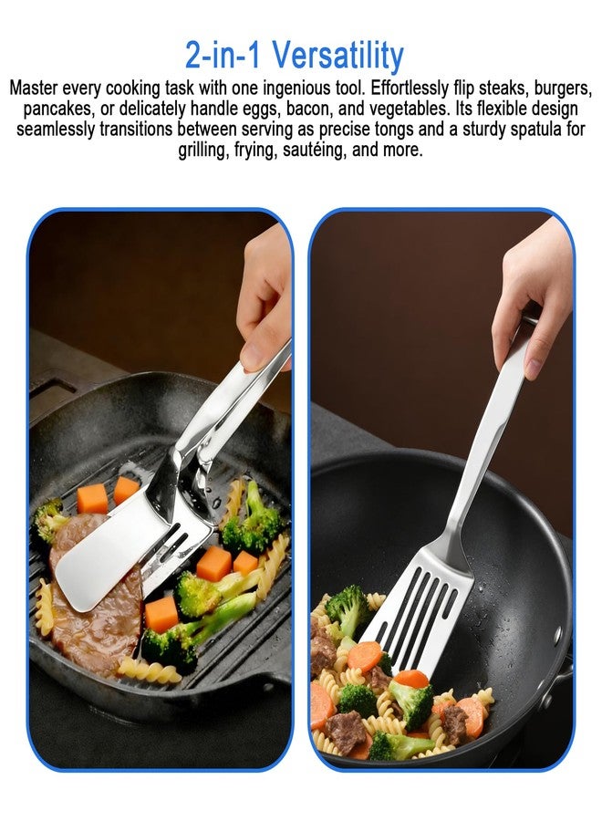KIBBEH All-Purpose Detachable Cooking Tongs, Flexible Spatula Tool for Grilling, Frying, and Griddling, Heat-Resistant Kitchen Utensil (12.8inch) - Image 2