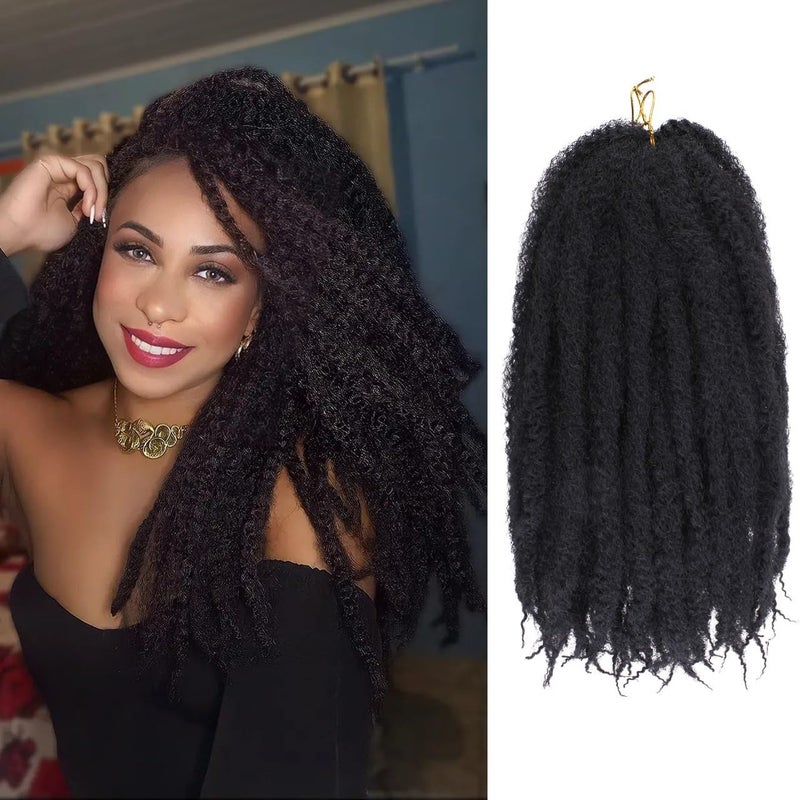 شعر مارلي ز آر كيو 14 بوصة لتجديل الشعر لعمل لوكس مزيفة 8 عبوات شعر مارلي صناعي لتجديل الكروشيه شعر أفرو تويست إكستensions 1B8 عبوات