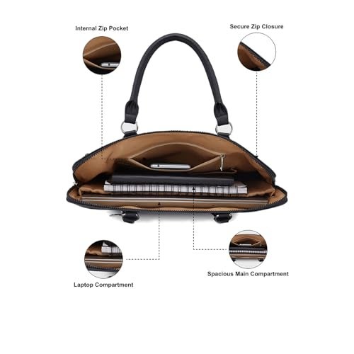 Caprese Splash Laptop Bag for Women (Large, Black) - Image 4
