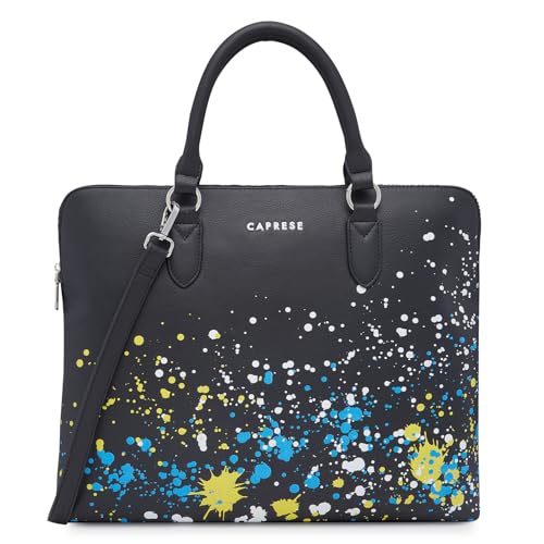 Caprese Splash Laptop Bag for Women (Large, Black) - Image 1