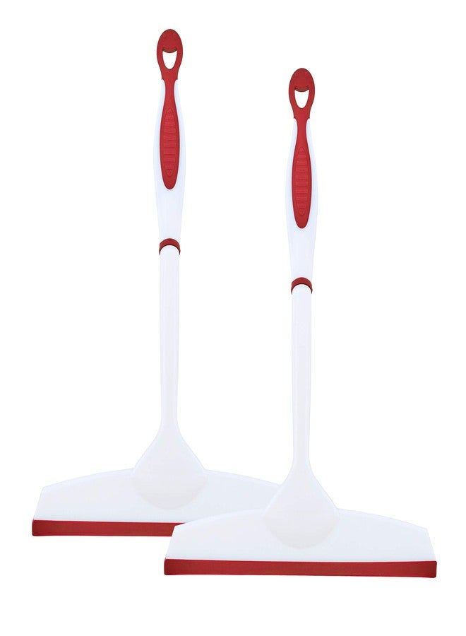 Superio Rubber Squeegee, 2 Pack, Streak Free All Purpose Window Squeegee, Comfort Grip Handle and Hanging Hook (Red, 10 Inch- 2 Pack) - Image 1