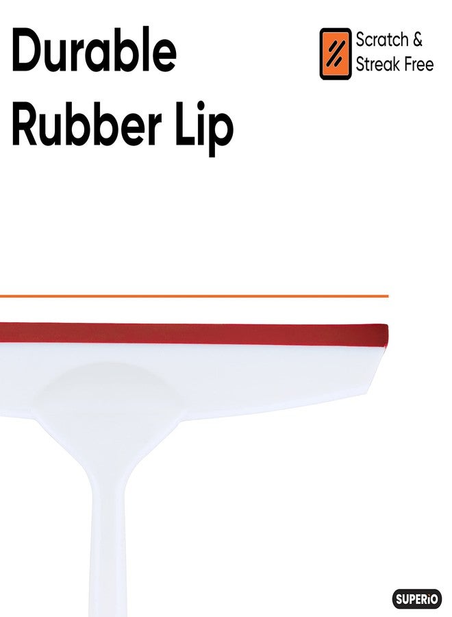 Superio Rubber Squeegee, 2 Pack, Streak Free All Purpose Window Squeegee, Comfort Grip Handle and Hanging Hook (Red, 10 Inch- 2 Pack) - Image 3