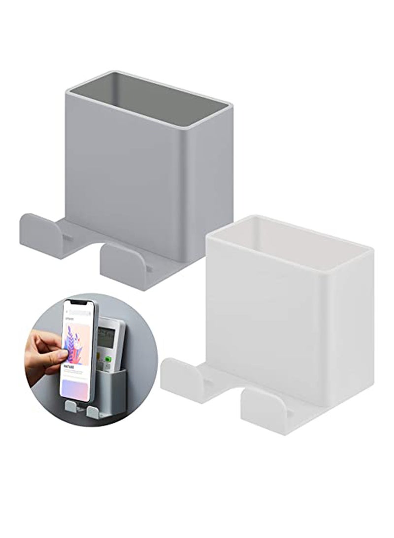 Excefore Bed Side Shelf, Multipurpose Storage Box, Wall Mount Phone Holders Adhesive Wall Phone Storage Box Wall Mounted Phone Holder Wall Smartphone Stand for Home Bedroom Bathroom Kitchen Office - Image 1
