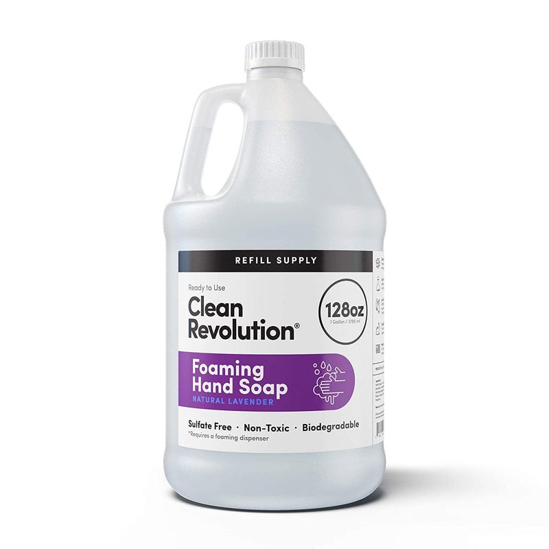 Clean Revolution Foaming Hand Soap Refill Supply Container. Ready to Use Formula. Natural Lavender Fragrance, 128 Fl. Oz - Image 1