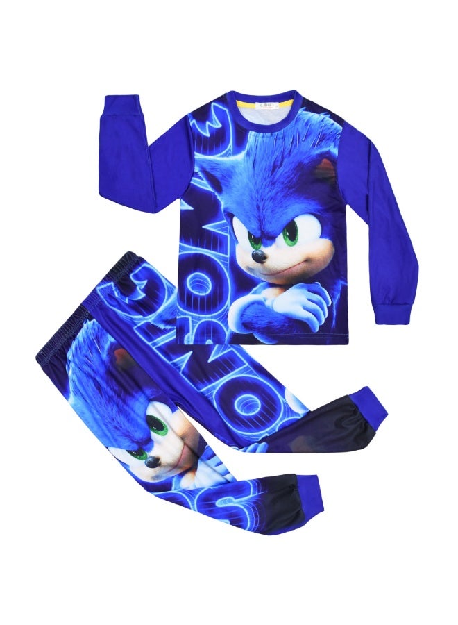 Cartoon Sonic Hedgehog Children's Clothing Sets Boy Sleepwear Long Sleeved Pants Clothes Kids Pajamas - Image 2