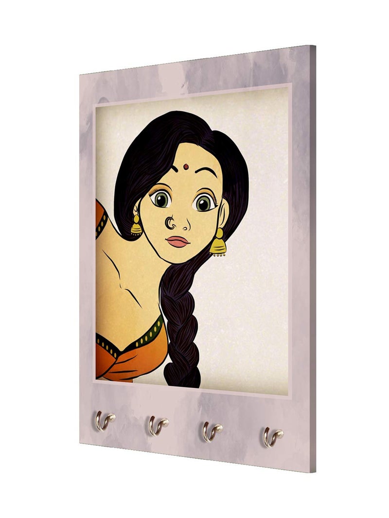 999STORE key chain holders for wall holder wall mount hanger organizer Lady Face key stand for wall (MDF_7.5X12 Inch_Multi) KeyholderP011 - Image 3