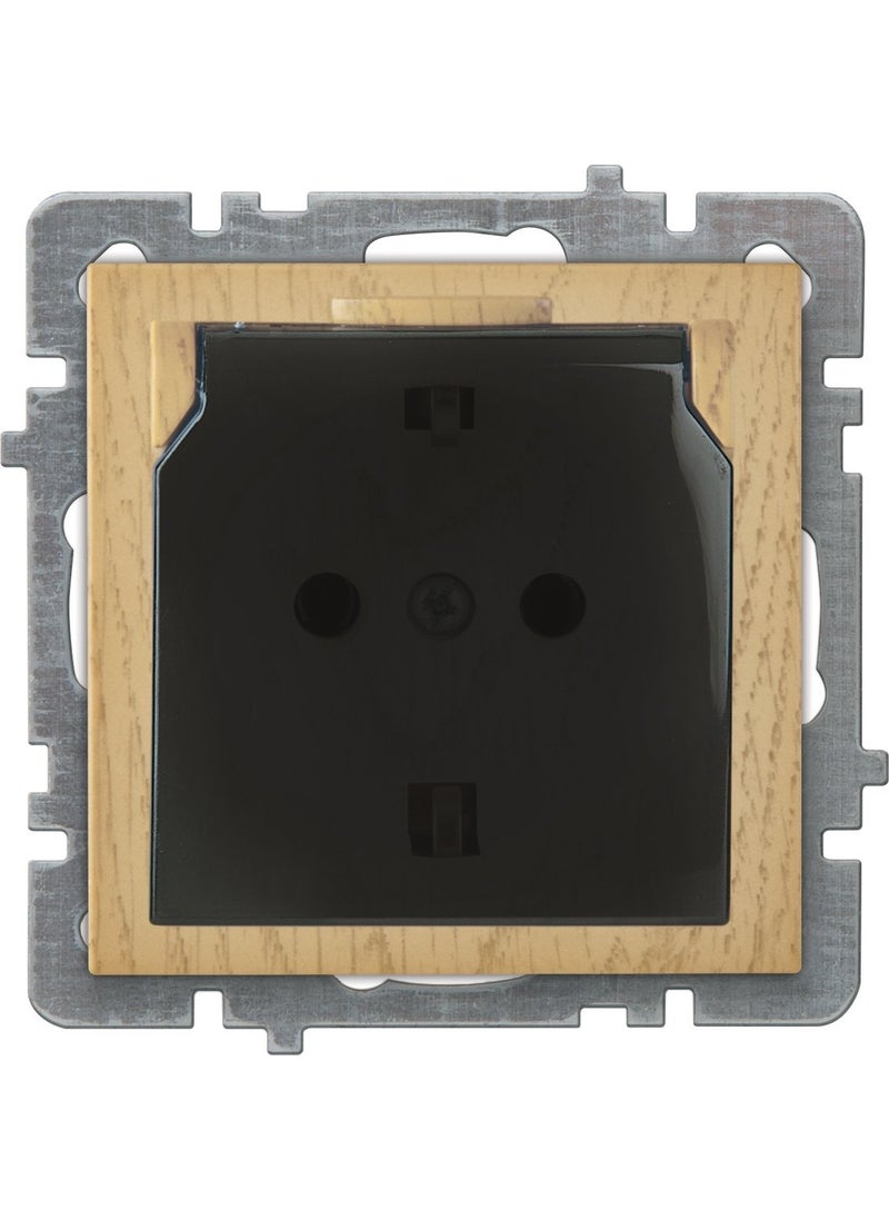 Nilson Touran Maple Covered Grounded Socket Without Frame 