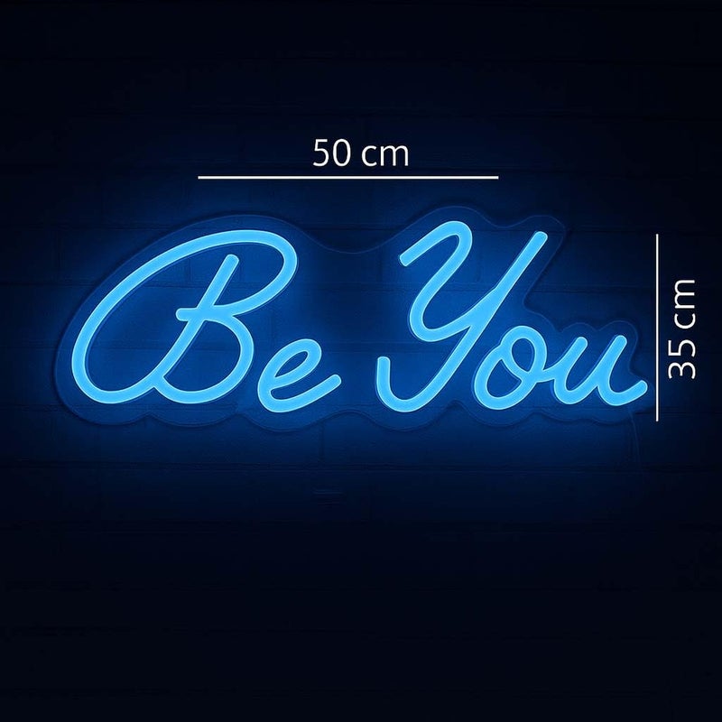 Horoof Home Be You Neon LED Wall Light - 50 x 35 cm Blue Acrylic Sign for Bedroom, Office, or Vanity Decor - Image 2