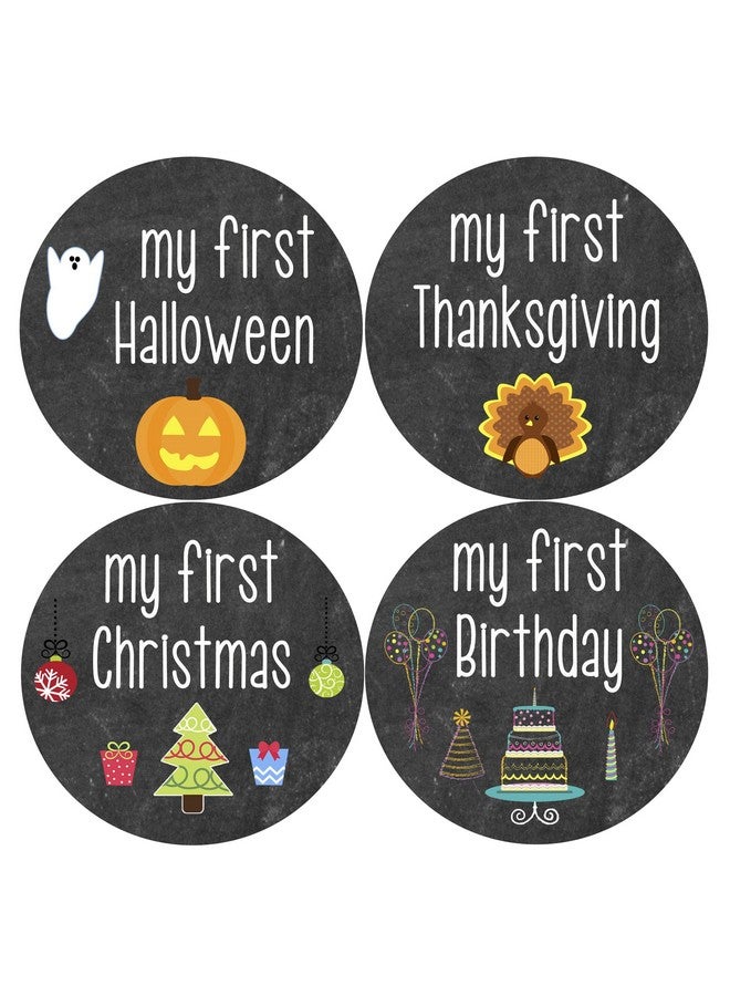 Months In Motion My First Holiday Baby Stickers Milestone Christmas, Birthday, Halloween, Easter, Thanksgiving Baby Sticker Chalkboard - Image 4