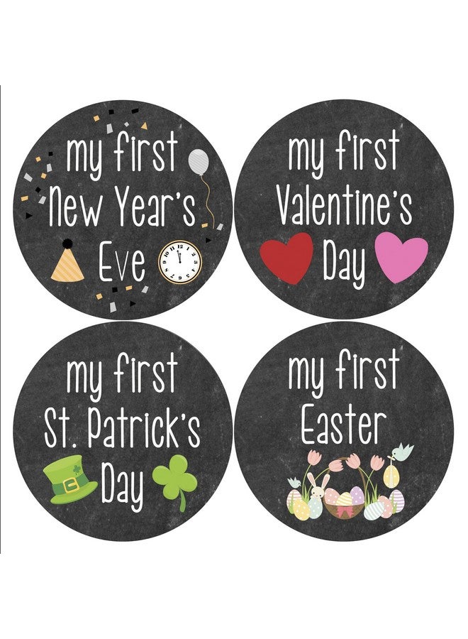 Months In Motion My First Holiday Baby Stickers Milestone Christmas, Birthday, Halloween, Easter, Thanksgiving Baby Sticker Chalkboard - Image 2