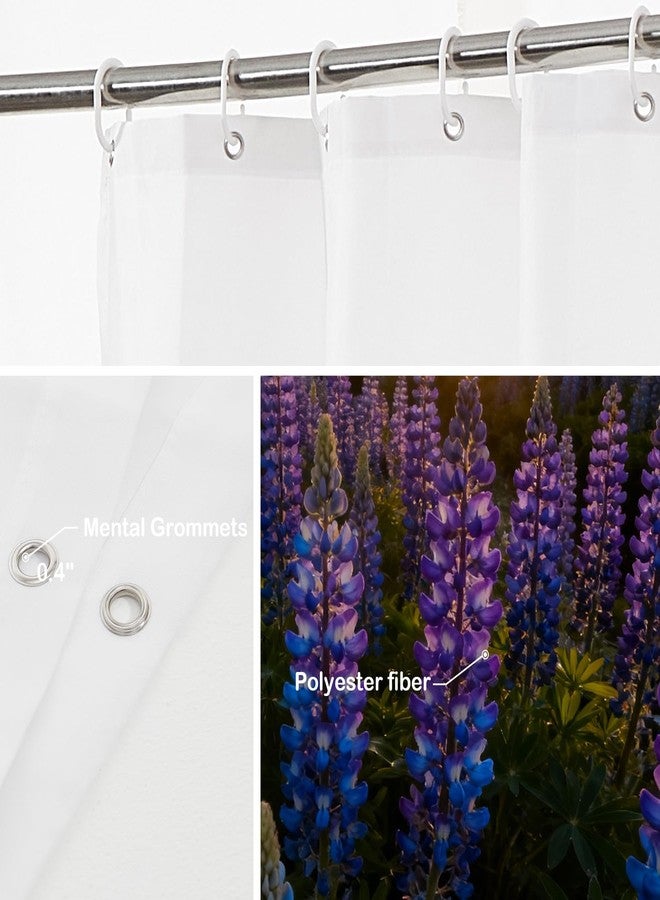 Batmerry Texas Sunset Landscape Decorative Shower Curtain, Wildflowers Bluebonnets Cute Long Wide Shower Curtain with Rust Proof Grommets for Bathroom Farmhouse Waterproof Washable - Image 5