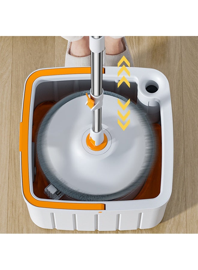 التنظيف المنزلية الدوارة ممسحة دلو الأكمام ، الجافة والرطبة المزدوجة الغرض ممسحة ، الذاتي فصل القذرة دلو ، قابلة لإعادة الاستخدام الكلمة تنظيف وسادة قابلة للفك و 2 ممسحة القماش استبدال أجزاء - Image 4