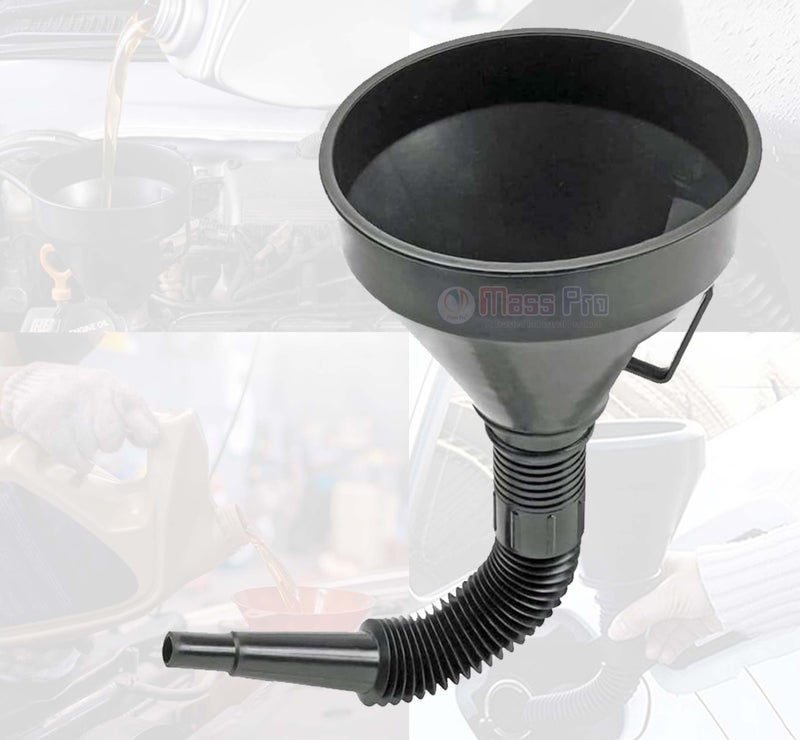 Mass Pro Flexible Funnel with Wide Mouth & Handle – Oil, Fuel, Petrol, Diesel, Water Pouring Funnel for Cars, Bikes, Trucks & More – Durable Plastic with Bendable Spout (1Pc) - Image 4
