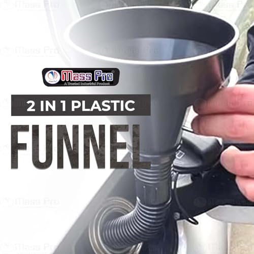 Mass Pro Flexible Funnel with Wide Mouth & Handle – Oil, Fuel, Petrol, Diesel, Water Pouring Funnel for Cars, Bikes, Trucks & More – Durable Plastic with Bendable Spout (1Pc) - Image 3