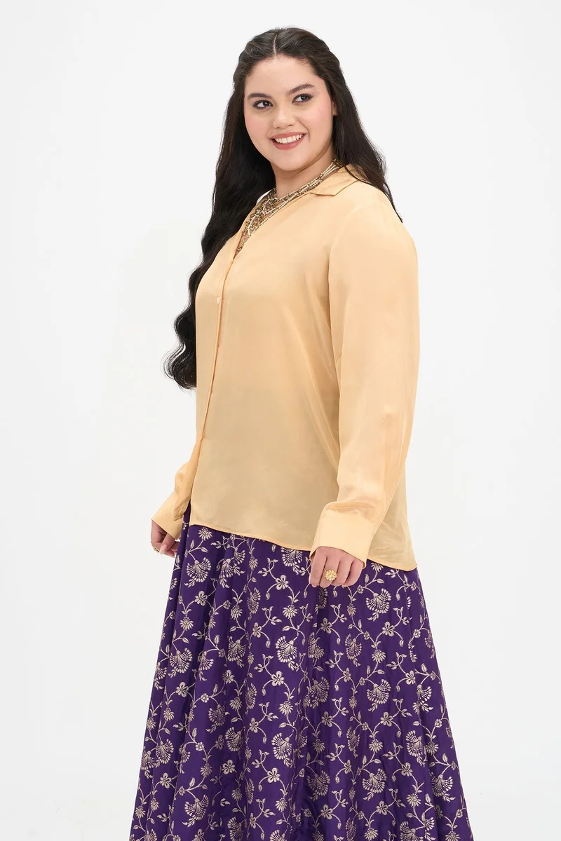 Virgio  Solid Viscose Plus Size Shirt With V-Placket for Women for Women | Best Price UAE
