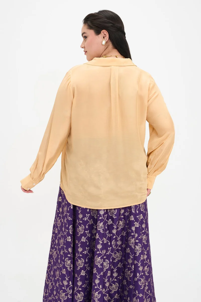 Virgio  Solid Viscose Plus Size Shirt With V-Placket for Women for Women | Best Price UAE