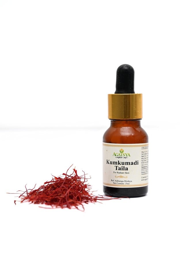 AGATSYA Kumkumadi Oil | Agatsya Kumkumadi Taila 15ml | Ayurvedic Face oil with Pure Saffron | No added Preservative & Color| 100% Natural - Image 3