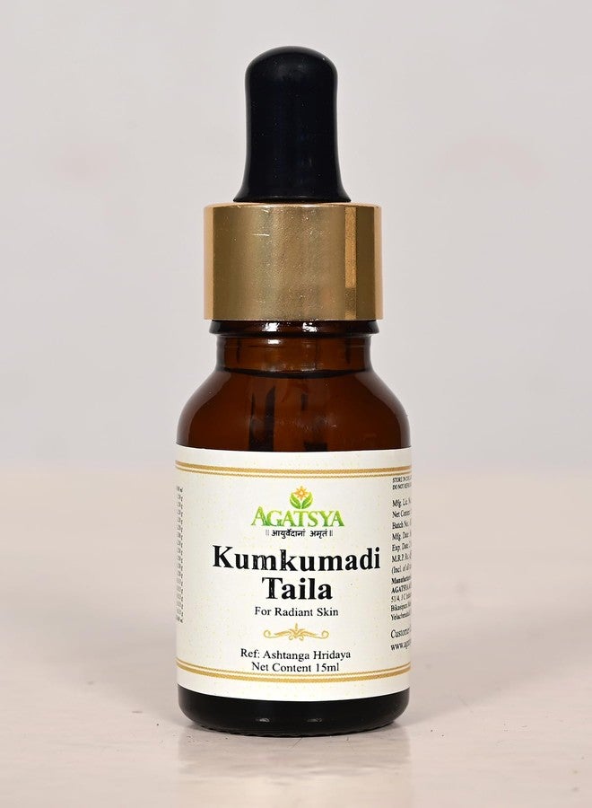 AGATSYA Kumkumadi Oil | Agatsya Kumkumadi Taila 15ml | Ayurvedic Face oil with Pure Saffron | No added Preservative & Color| 100% Natural - Image 1