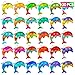 Genuvi Pop Fidget Toys Bulk Its Kids Party Favors 30 PCS Cute Dolphin Mini Pop Keychain It Sensory Fidget Toy Pack Fidgets for Classroom Prizes for Kids Students Carnival Prizes Birthday Goodie Bag Stuffers - Image 3