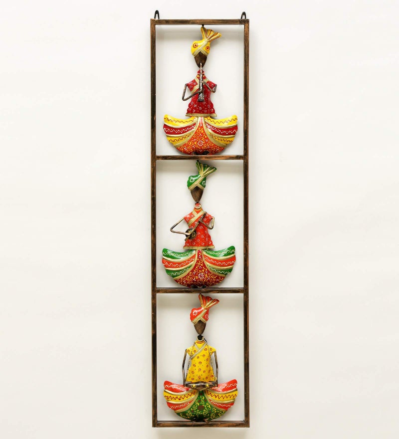 Medieval Arts Wall Art Decorative 3 Iron Musicians Traditional Wall Hanging Showpiece Frame for Home Decor (Style 1) - Image 2