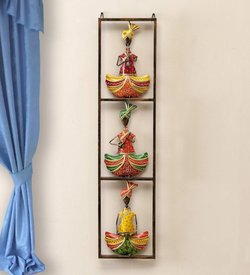 Medieval Arts Wall Art Decorative 3 Iron Musicians Traditional Wall Hanging Showpiece Frame for Home Decor (Style 1) - Image 1