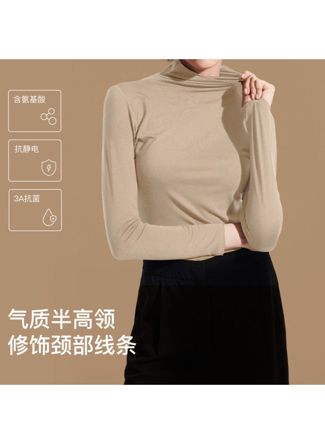 ubras Women'S Wool Blend Mock Neck Base Layer Top, Chic And Slim-Fitting Shirt Wearable Inside Or Out - Image 2