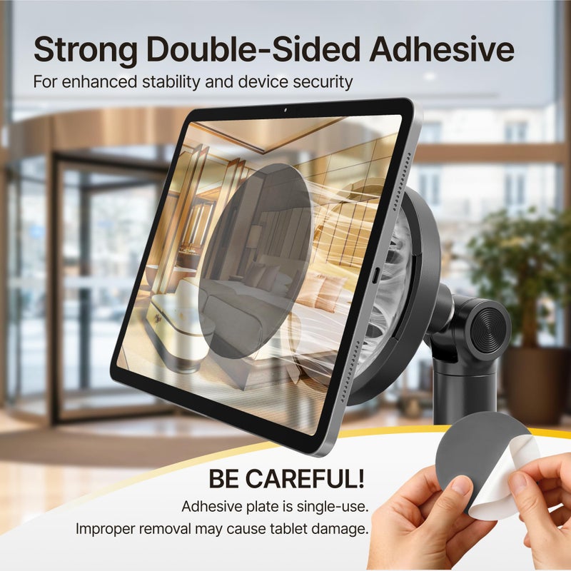 monTEK Anti-Theft Tablet Floor Stand, Frameless Universal Tablet Kiosk with Security Lock Fit 7-15â€ Screen, Height Adjustable Mount Compatible with Gen 7 to 10 /iPad Pro/Air/Mini/Samsung Tab, Black - Image 5