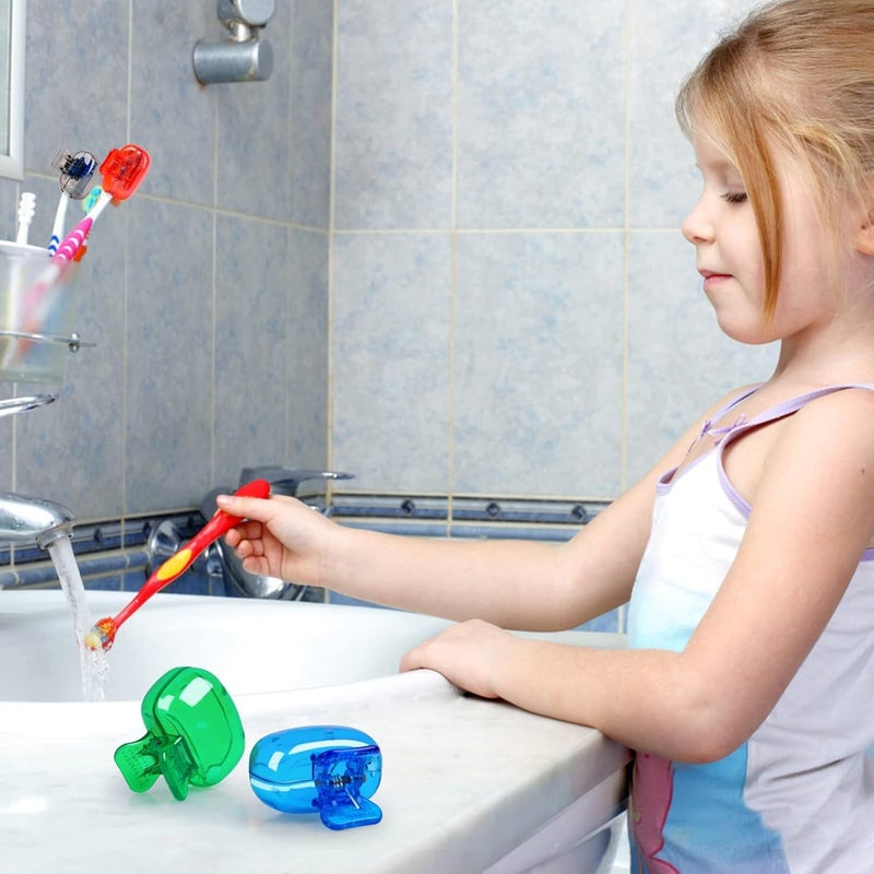 ECHSRT Toothbrush Head Cover Set - Portable Toothbrush Head Protector, Protective Portable Plastic Clip's Toothbrush Cover for Household Travel, Camping, Bathroom - Multicolor (Clips - 6) - Image 5