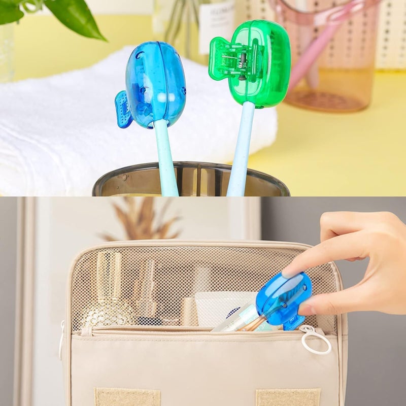 ECHSRT Toothbrush Head Cover Set - Portable Toothbrush Head Protector, Protective Portable Plastic Clip's Toothbrush Cover for Household Travel, Camping, Bathroom - Multicolor (Clips - 6) - Image 4