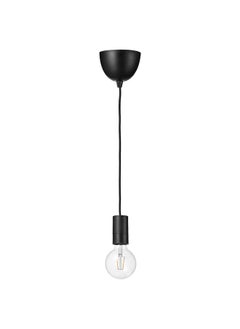 Generic Pendant lamp with light bulb, black globe/clear  - Image 1
