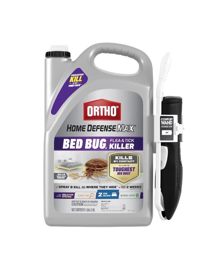 Ortho Home Defense Max Bed Bug Flea and Tick Killer with Comfort Wand Bed Bug Spray Kills Bed Bug Eggs Fleas and Ticks 1 gal - Image 1