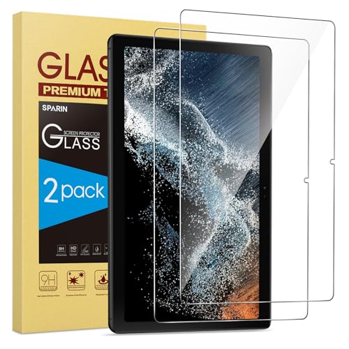 SPARIN 2 Pack Screen Protector for Galaxy Tab A8 10.5 inch 2022(SM-X200/X205/X207), Tempered Glass HD Clear Film for Samsung A8 Tablet, Anti Scratch S Pen Compatible and Case Friendly - Image 1