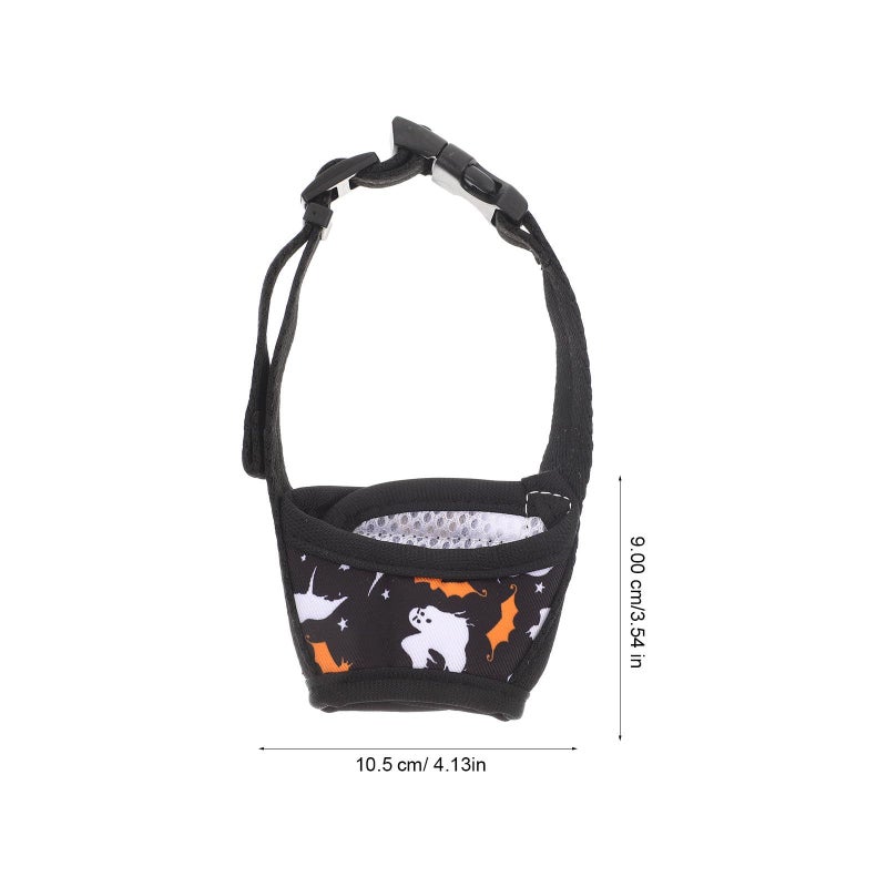 FAVOMOTO Adjustable Breathable Nylon Dog Muzzle Anti Biting Outdoor Mask Medium Size Printed Black Pattern For Puppies Small - Image 3