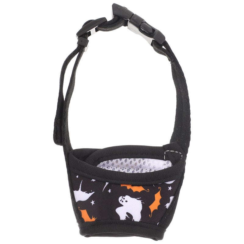 FAVOMOTO Adjustable Breathable Nylon Dog Muzzle Anti Biting Outdoor Mask Medium Size Printed Black Pattern For Puppies Small - Image 2