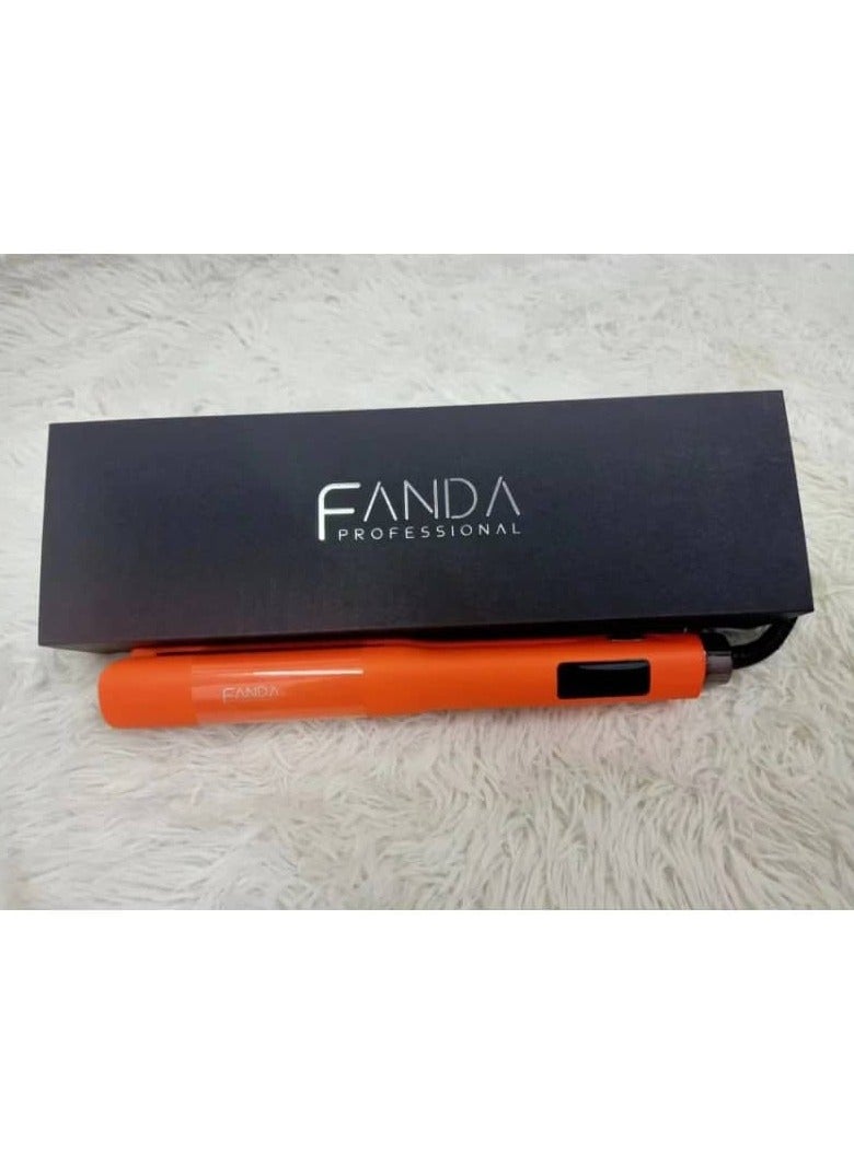 Fanda Professional 2 in 1 Hair Straightener - 2.6cm - Orange - Image 1