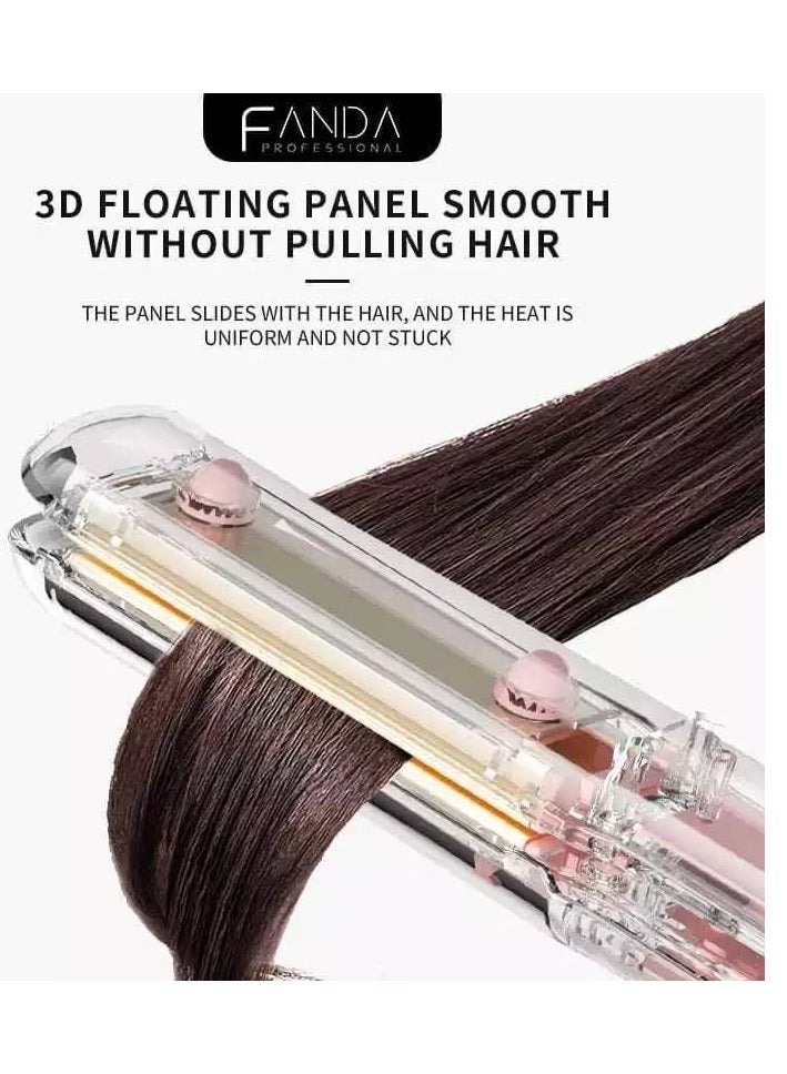 Fanda Professional 2 in 1 Hair Straightener - 2.6cm - Orange - Image 2