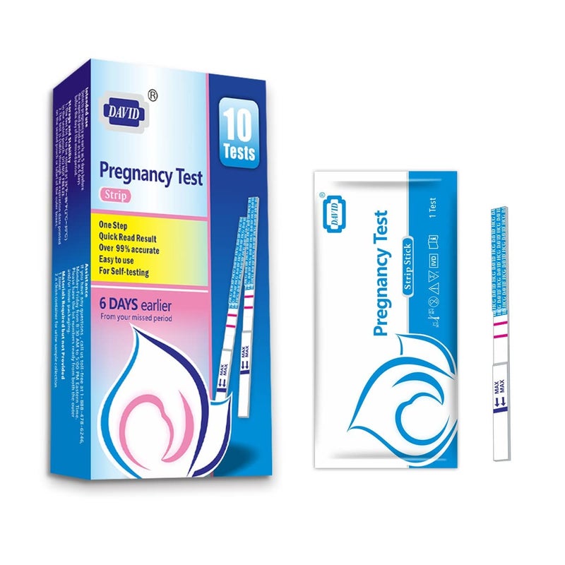 DAVID Pregnancy Test Strips Early Detection HCG Test Strips for Women Rapid Early Results Over 99 Accurate up to 6 Days Before Missed Period 10 Count - Image 3
